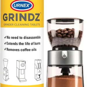 Urnex Grindz Professional Coffee Grinder Cleaning Tablets - 430 Grams - All Natural Food Safe Gluten Free - Cleans Burr and Casing - Help Extend Life of Your Grinder view 1