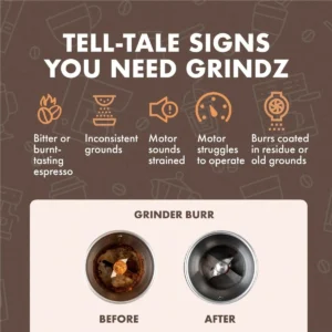 Urnex Grindz Professional Coffee Grinder Cleaning Tablets - 430 Grams - All Natural Food Safe Gluten Free - Cleans Burr and Casing - Help Extend Life of Your Grinder view 3