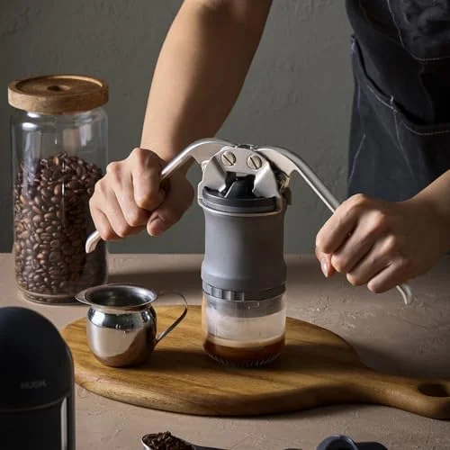 V4 Manual Espresso Machine – Portable Lever Espresso Maker with Pressurized 51mm Basket | Electricity-Free | 590g Lightweight | Beginner Friendly | Travel, Camping & Home | Made in Korea