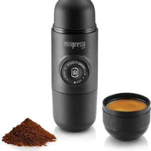 Wacaco Minipresso GR, Portable Espresso Machine, Compatible Ground Coffee, Hand Coffee Maker, Travel Gadgets, Manually Operated, Perfect for Camping, Hiking view 1