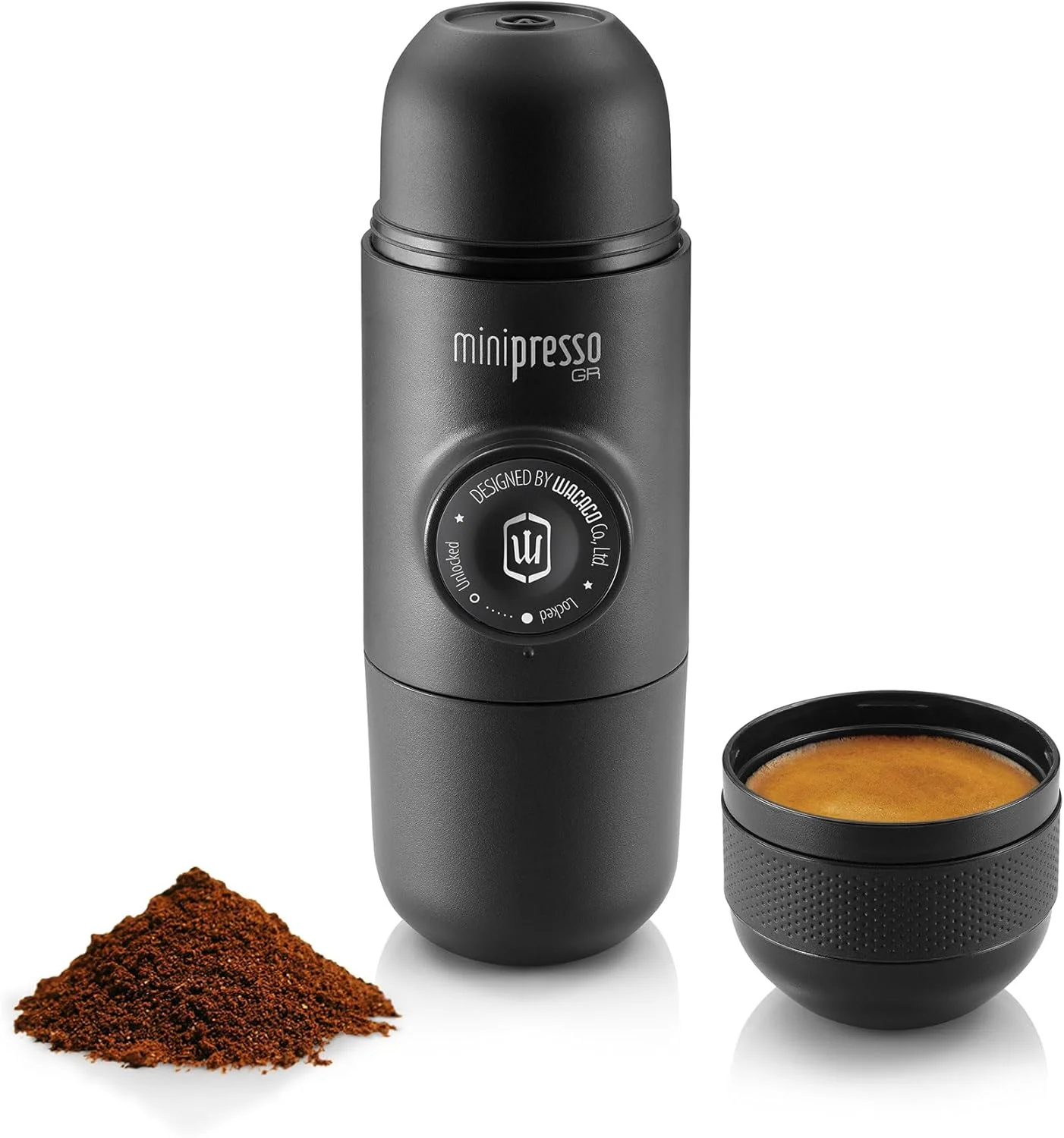 Wacaco Minipresso GR portable espresso machine in nature