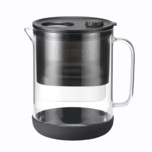Waterdrop PT-72BL Glass Water Filter Pitcher, 7-Cup, Eco-Friendly, NSF/ANSI 53, 42 & 372 Certified Filter, Reduces PFOA/PFOS, Chlorine, Cadmium, Copper & Mercury, BPA-Free, Easy to Clean, Black view 1